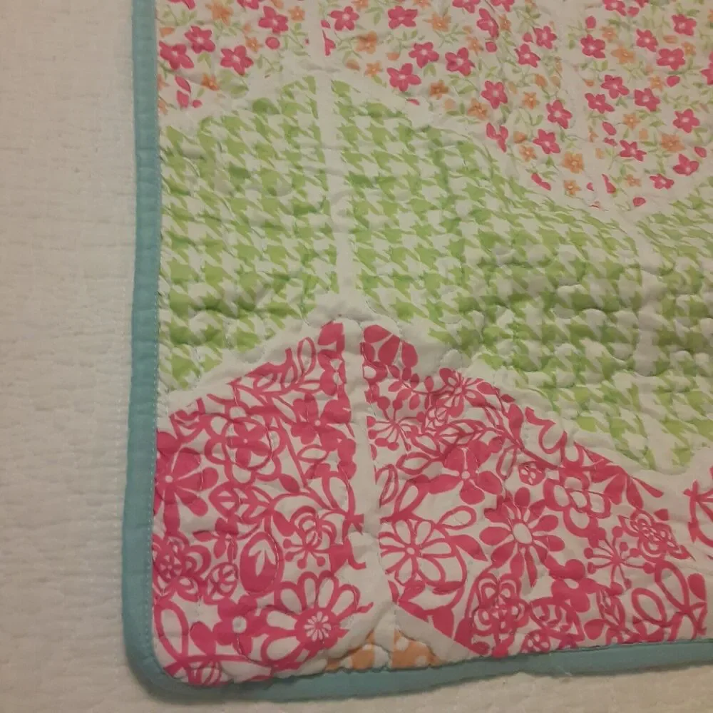 Vintage Matelasse Quilted Pillow Shams X2 Floral/Check